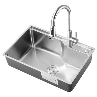 墨林水槽单槽 厨房304不锈钢洗菜盆家用淘菜水盆加厚洗碗池台下盆