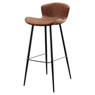 北欧高脚椅家用靠背吧台椅子设计师前台椅创意吧凳现代简约酒吧椅