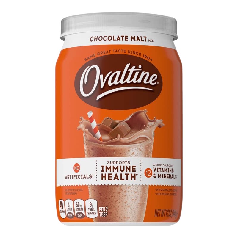 Ovaltine阿华田 朱古力巧克力麦芽饮品粉剂340克速溶即冲醇香风味