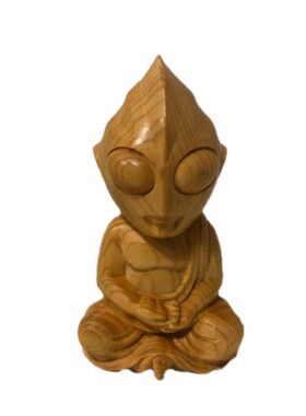 绿檀迪迦奥特曼手把件卡通儿童生日礼物男随身摆件佛像手工木雕