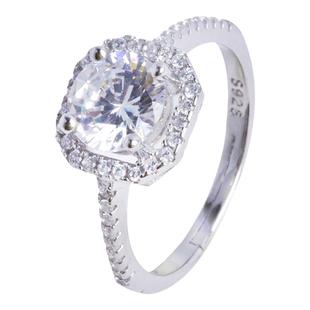 结婚活口对戒奢华方形闪耀仿真钻戒一对开口可调节求婚戒指道具