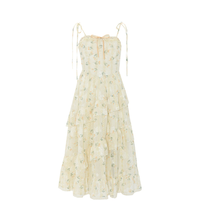 森系碎花吊带裙女小个子连衣裙