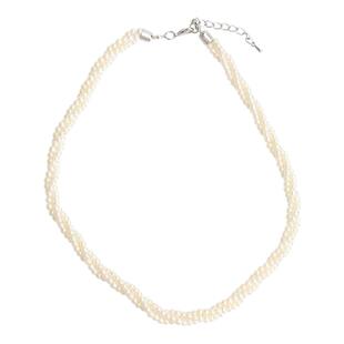 三层玻璃珍珠项链女轻奢小众高级设计感多层麻花锁骨链闺蜜颈链