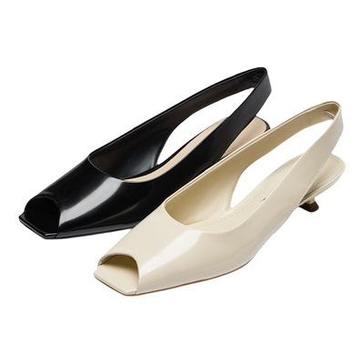 73hours女鞋弥敦道春季新款鱼嘴凉鞋女法式低跟单鞋AAG95AH5