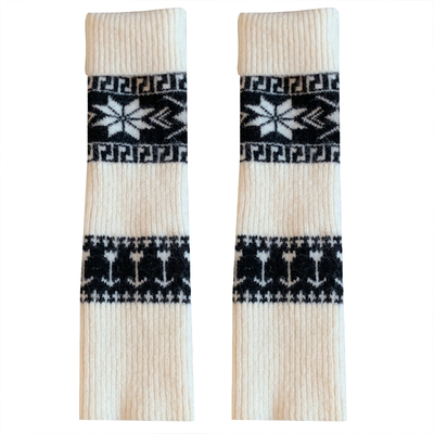 复古雪花费尔岛羊毛袜套女求冬季