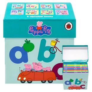 小猪佩奇的字母盒8册 Peppa's Alphabet Books Peppa Pig 粉红猪小妹 英文原版绘本宝宝儿童 英语字母认知纸板书启蒙早教益智绘本
