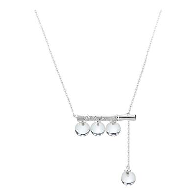 天然白水晶项链S925纯银