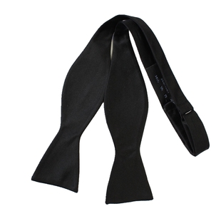 高级定制色织真丝男士婚礼晚宴主持结婚商务正装手打葫芦黑色领结