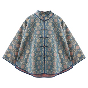 萧娘【浮玉生】张和才蜀锦新中式桑蚕丝长袖小香风百搭女外套2720