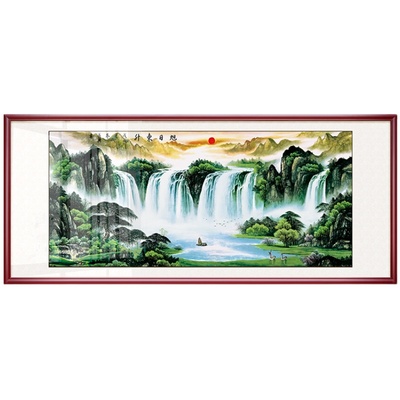 旭日东升山水画招财书房办公室