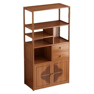 茶叶架子置物架多层茶具收纳柜小型中式实木博古架茶室摆件展示柜