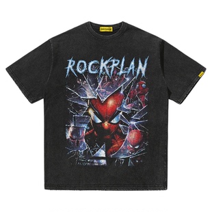 摇滚计划球星库里罗斯威少詹姆斯复古印花短袖夏季合集国潮T恤