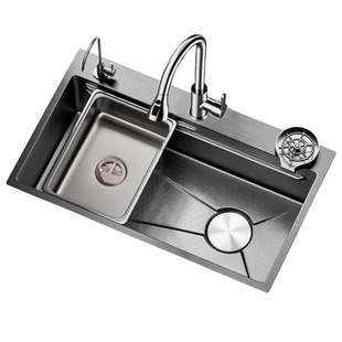 厨房水槽大单槽加厚5.0蜂窝压纹家用304不锈钢洗菜盆台下洗碗槽池