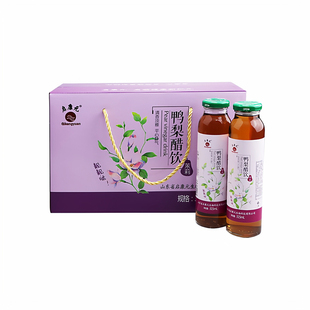 山东阳信特产茉莉鸭梨醋饮浓缩果汁玻璃瓶礼盒装酸甜适口