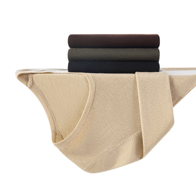 猫人气质修身显瘦U领羊毛针织衫