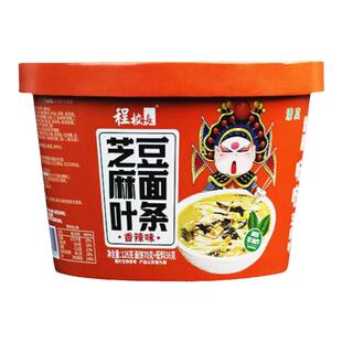 程校长芝麻叶豆面条河南杂面条浆面条桶装速食免煮冲泡方便面泡面