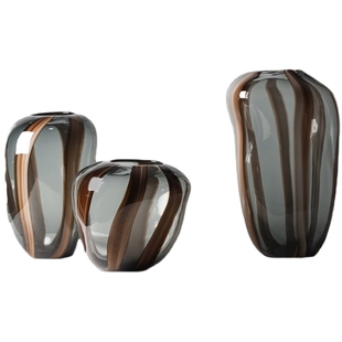 花瓶轻奢高级感玻璃摆件客厅插花艺术花器创意高颜值餐桌鲜花现代