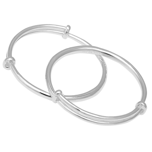 婴儿银手镯9999纯银女小孩女童儿童新生儿满月礼物镯子宝宝银手镯