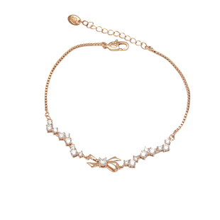 Chomel丝带设计感锆石蝴蝶结手链1528轻奢小众ins风女生礼物原创