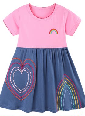 夏季儿童连衣裙女童春秋公主裙纯棉卡通girl dress for spri＆sum