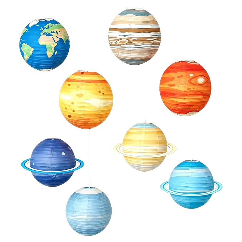学校幼儿园国庆教室星空灯笼走廊航天太空主题店铺行星空中吊挂饰