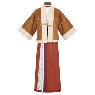 花朝记｜昼雪｜冬季羊羔绒加厚汉服｜雪景旅拍｜宋制两片裙对襟袄