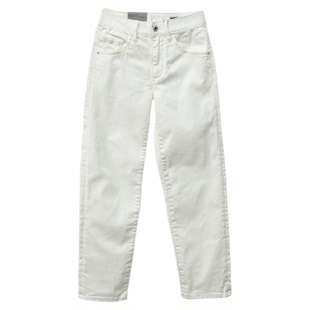 高腰锥形女牛仔裤ABLE JEANS白牛女裤水洗显瘦弹力烟管裤春夏长裤