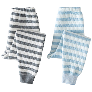 儿童纯棉无骨男童女童三层夹棉加厚保暖裤薄棉裤秋冬A类男孩女孩