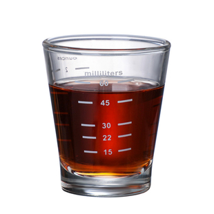 咖啡量杯 咖啡盎司杯 oz刻度玻璃量杯带刻度shot咖啡杯 量杯70ml