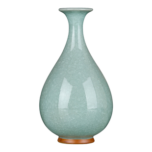 景德镇陶瓷器仿古大宋官窑青瓷花瓶摆件客厅插花新中式复古摆设