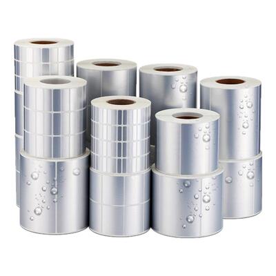 艾利哑银纸标签纸20*30 40 50 60 70 80 90 100不干胶打印纸食品留样标签条码纸固定资产标签定制空白撕不破