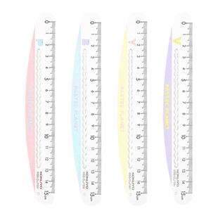 日本kokuyo国誉直尺淡彩星球波浪弯弯尺简约创意中学生高中生用绘图多功能尺子测量刻度尺学习工具