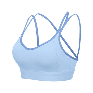 胖梨日记大码运动内衣女交叉细肩带外穿美背胖MM一体式运动背心