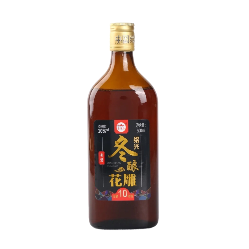 绍兴冬酿花雕黄酒 十年陈清爽半甜型老酒 10度500ml瓶装自饮推荐