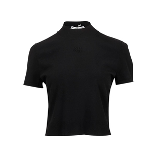 Alexander Wang亚历山大王女士徽标高领短袖针织T恤女夏推选XY