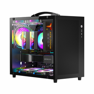 鱼巢S5PRO-V20背线机箱Matx主板白SFX电源侧透密孔背板便携手提