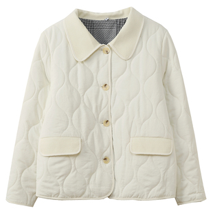 胖莹莹大码女装法式温柔减龄小香显瘦遮肉甜美撞色短款棉服外套