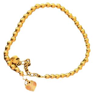 沙金款里外一色光珠古法珠珠甜美仿黄金手链手串首饰品西瓜珠手饰