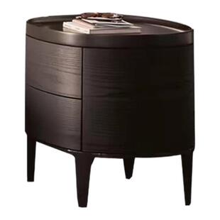 意式极简pilinfom gentleman椭圆形床头柜实木简约北欧卧室床边柜