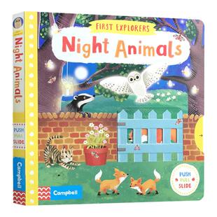 小小探索家系列夜行动物英文绘本first explorers night animals幼儿知识动物探索启蒙儿童英语纸板书 纯全英文版正版原著英语书籍