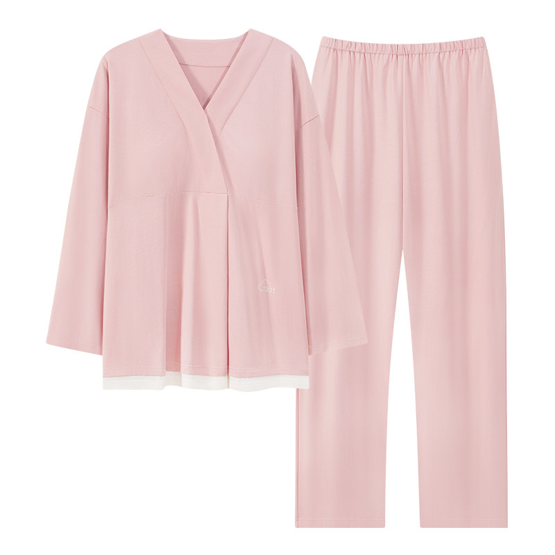 孕妇睡衣春秋拉架棉哺乳期隐蔽哺乳月子服带胸垫可调节家居服套装