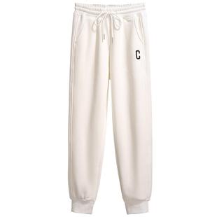 今年流行爆款白色休闲运动束脚收口卫裤女2025春秋季新款哈伦裤子