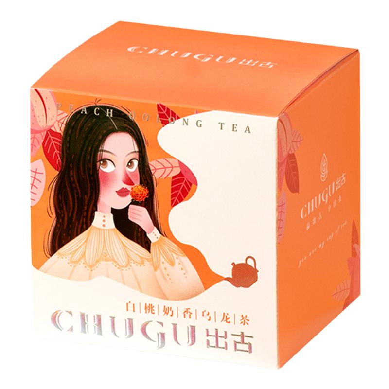 出古｜白桃奶香乌龙茶袋泡茶无添加冷萃清香果茶蜜桃乌龙三角茶包