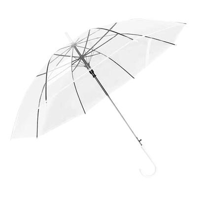 长柄伞小清新透明手动遮雨好看