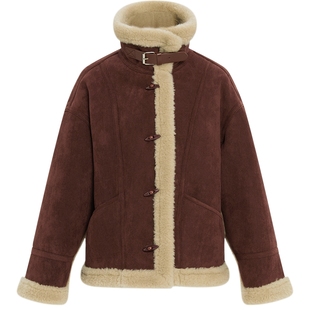 KBNE安可拉红环保毛外套女秋冬新款仿皮毛一体加厚保暖气质仿皮草