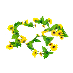 仿真花太阳花藤条假花向日葵花藤蔓空调管道塑料假花装饰花藤缠绕