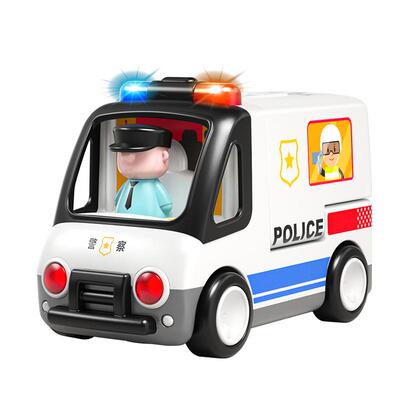 汇乐交警车玩具电动儿童男孩女孩汽车仿真模型电动大号警察玩具车