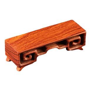 红檀木墨床 博古回纹墨台文房用具仿古木器整料笔搁创意书法用品