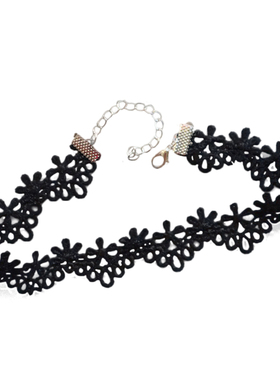 choker欧美黑色蕾丝短款锁骨链