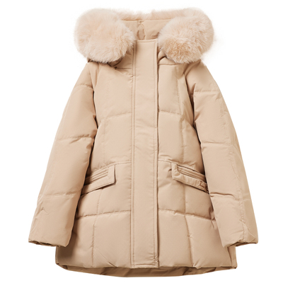 中长款加厚女抗寒儿童羽绒服